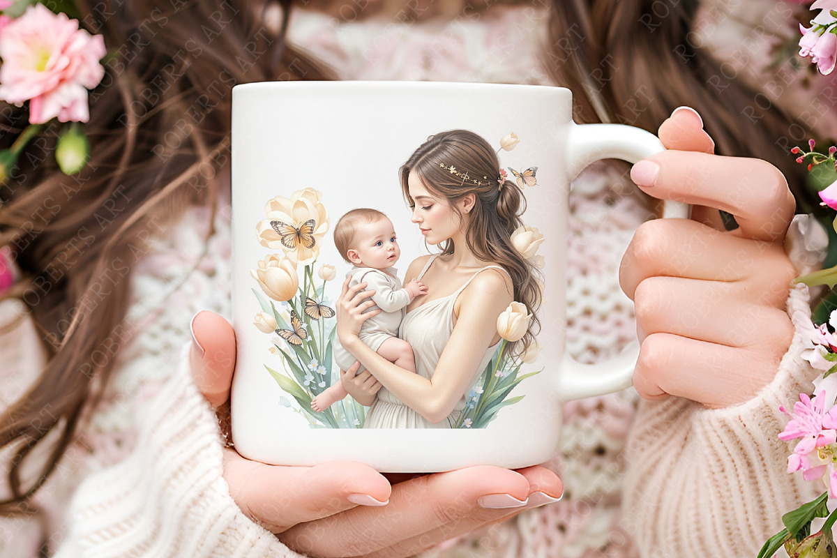 Ivory Spring Family Watercolor Png, an Illustration by RobertsArt (Photo 3 of 8)