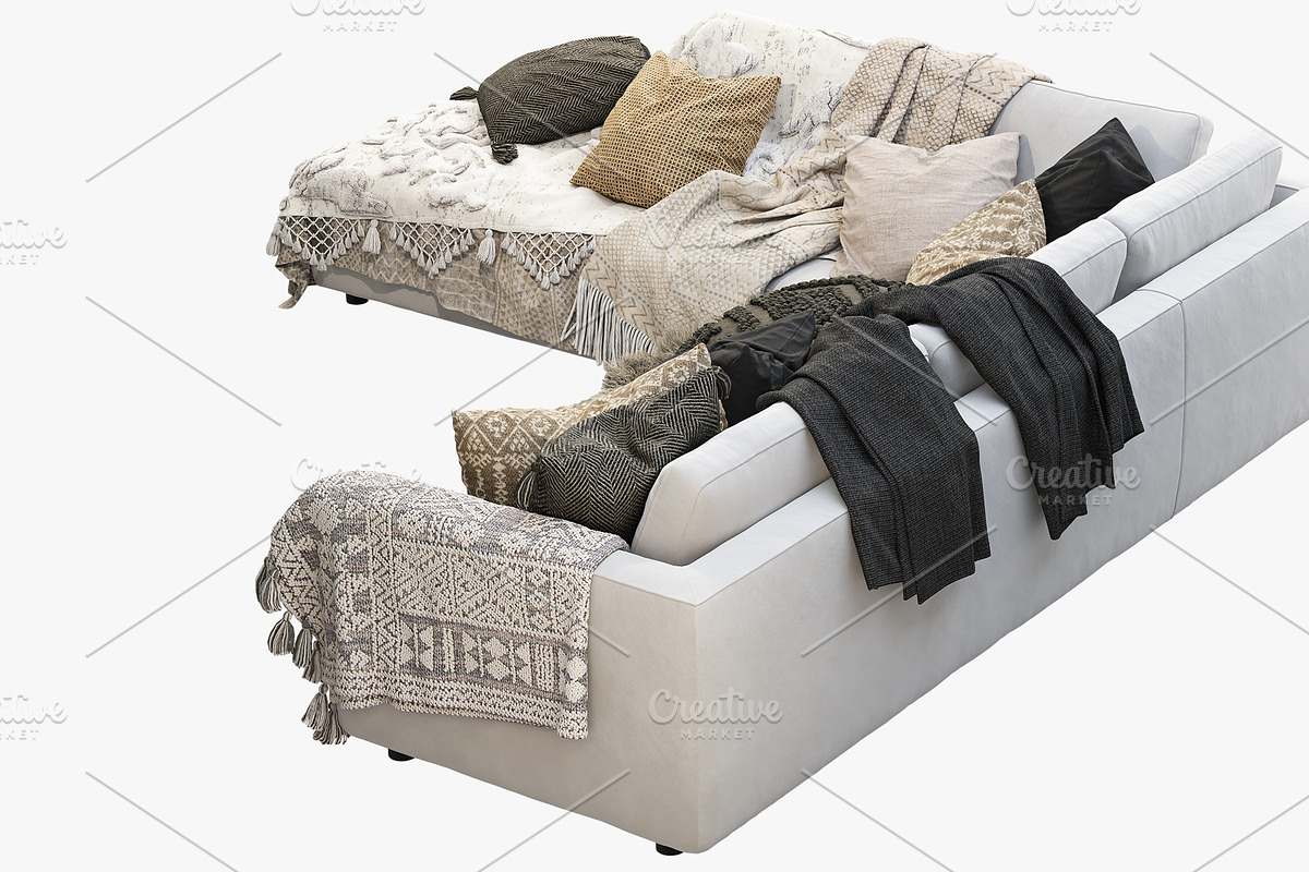 EQ3 Cello 3-Piece Sectional Sofa, a Furniture 3D Model by 3dmitruk (Photo 6 of 10)