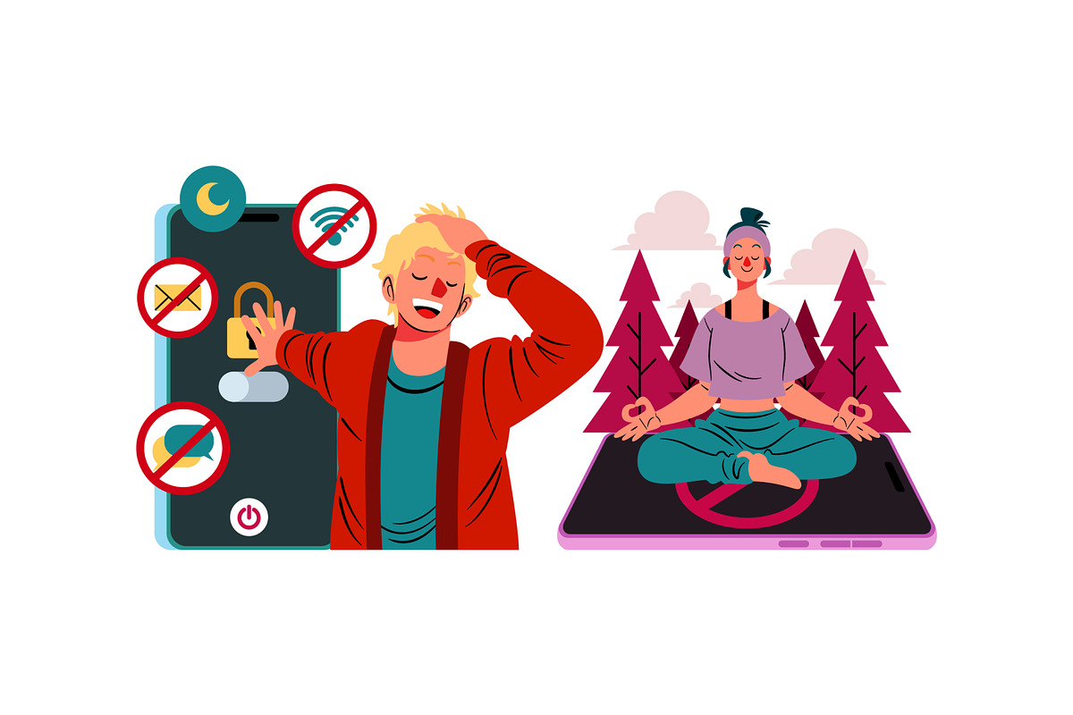 Digital Detox Doodle Illustration, a Person Illustration by SLAB! Design (Photo 2 of 3)
