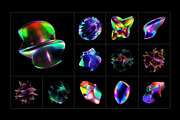50 Holographic 3D Abstract Shapes, an Object Graphic by assetpro.design (Thumbnail 3 of 12)