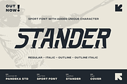 Stander - Sport Font, a Slab Serif Font by Pandeka Studio (Thumbnail 1 of 12)