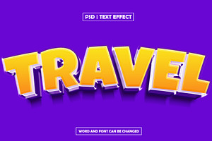 Travel 3d cartoon text effect, a Layer Style Add-On by AP Market