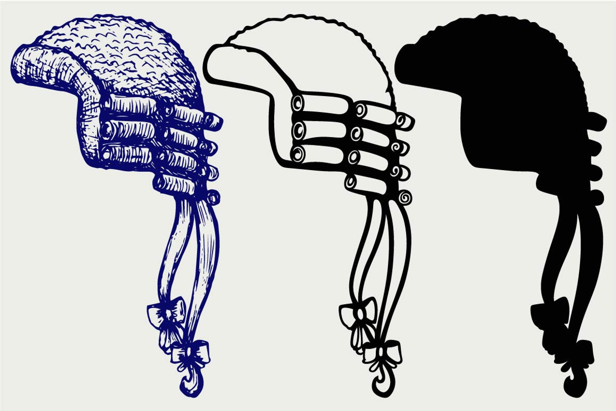 Judges wig SVG, an Outline Icon by LineworkStock