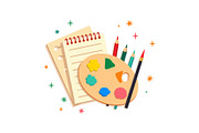 Globe & Art Tools Clipart Set, an Object Graphic by yasushie (Thumbnail 12 of 16)