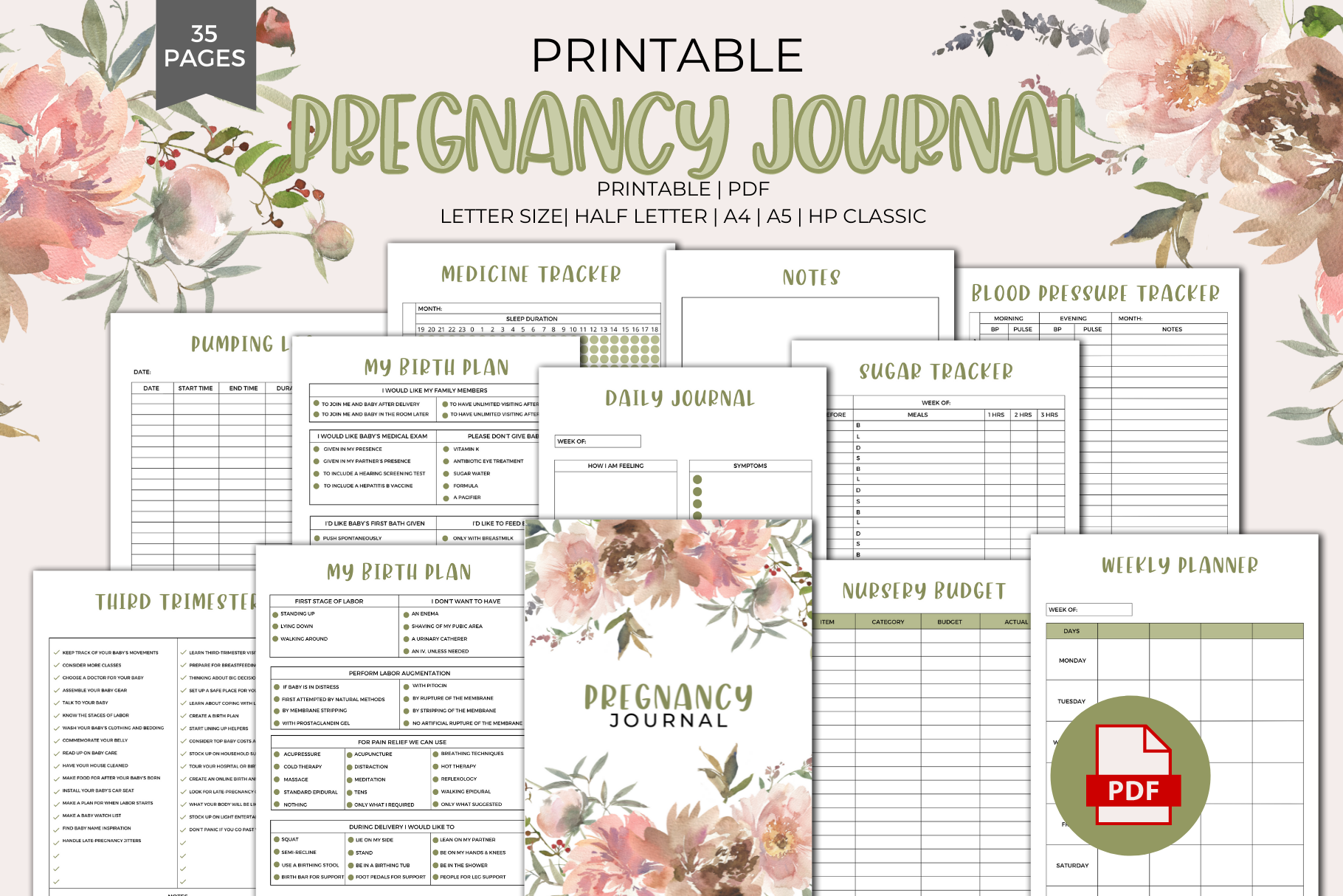 pregnancy-journal-printable-pdf-pregnancy-journal-pdf-pregnancy-journal-template-pdf-creative-market