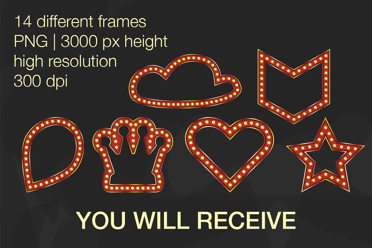 Red marquee frames bundle, an Object Graphic by MariiaVD (Photo 2 of 4)