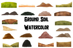 Watercolor Ground, Soil Clipart, an Illustration by Awieee1