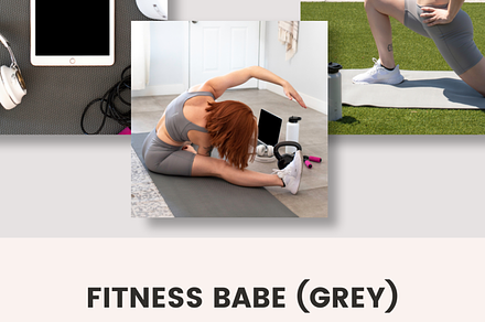 Fitness Babe Grey (35 Stock Images)