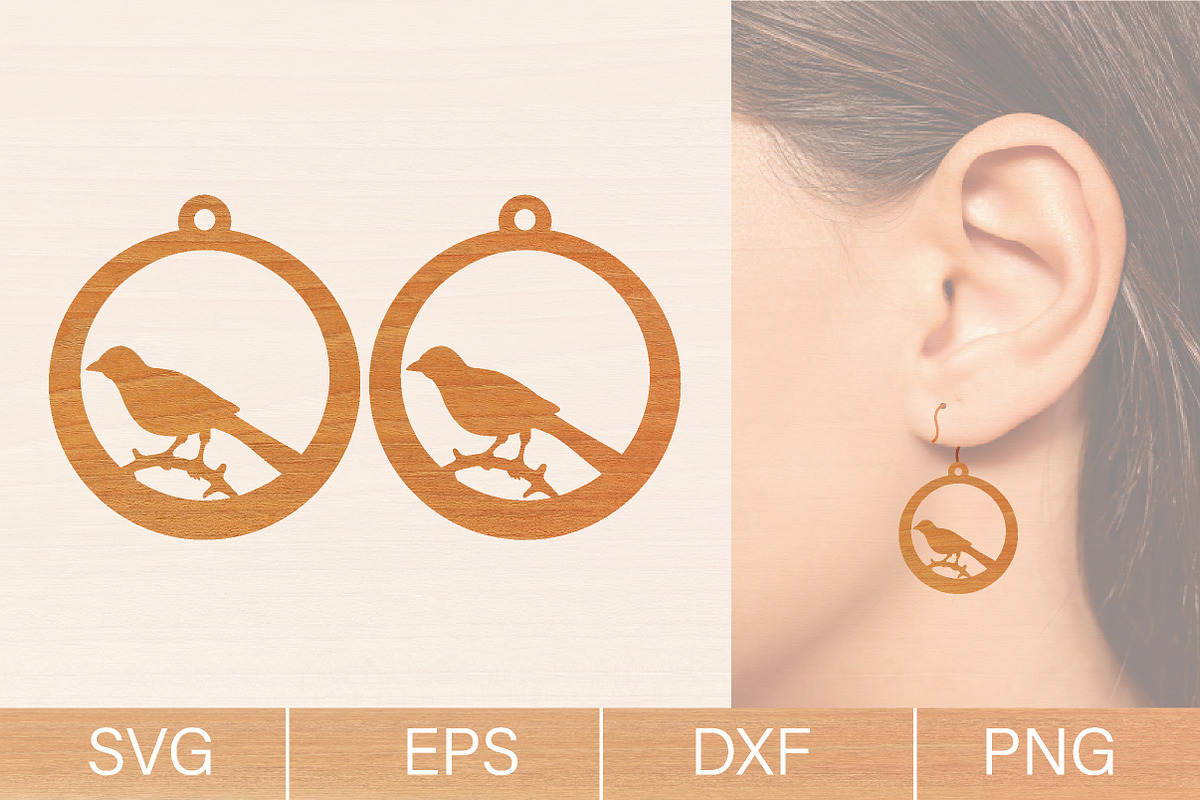 Bird Earrings Laser Cut SVG Bundle, an Object Graphic by jannatulpakhi (Photo 7 of 8)