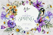 SPRING FLOWERS Watercolor Collection, a Decorative Illustration by Inna Sinano (Thumbnail 1 of 11)