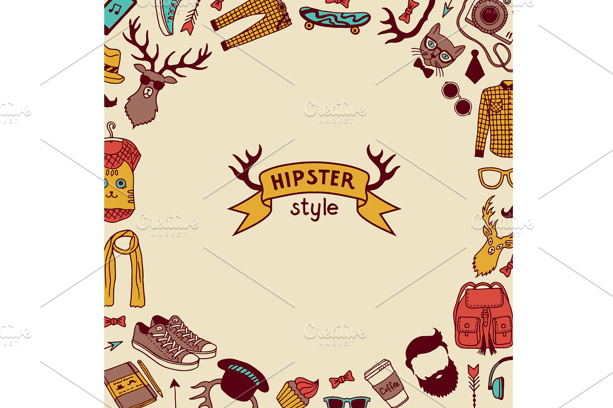 Hipster background. hipster culture, an Illustration by Onyx