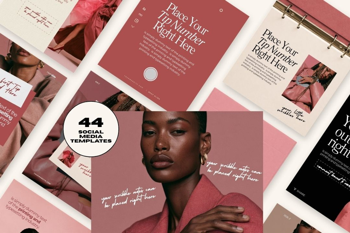 Pink Melanin Canva Templates for IG, a Social Media Template by JOA CREATIVE LAB (Photo 3 of 6)