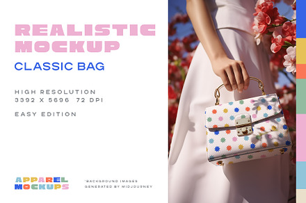 Classic bag realistic mockup