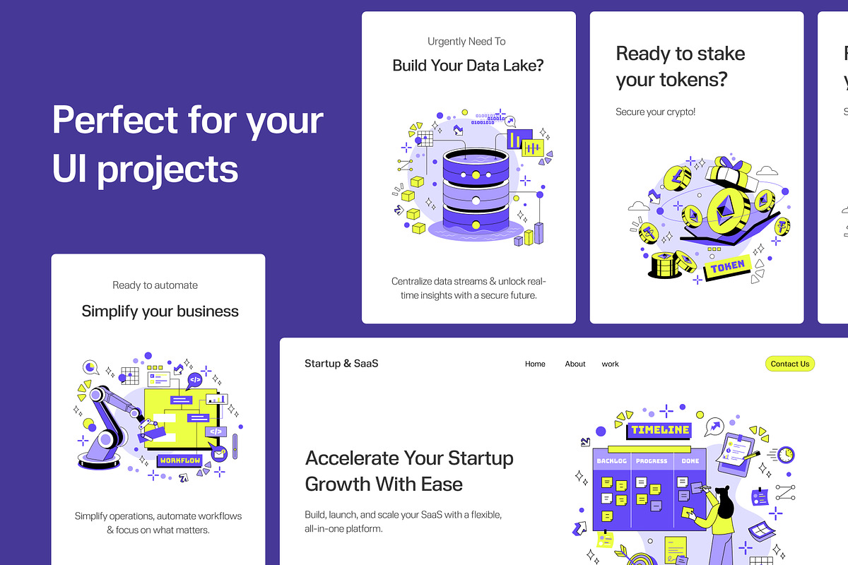 Startup and Saas illustration, a Technology Illustration by Brickclay (Photo 5 of 10)