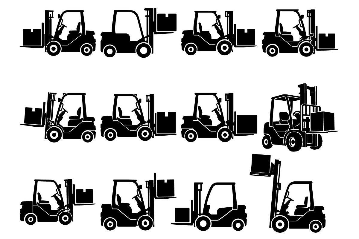 Forklift truck silhouette, a Transportation Illustration by abu67222 (Photo 1 of 13)