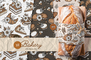 Pastry Chef Bakery Pattern Set, a Pattern Graphic by Red Ink