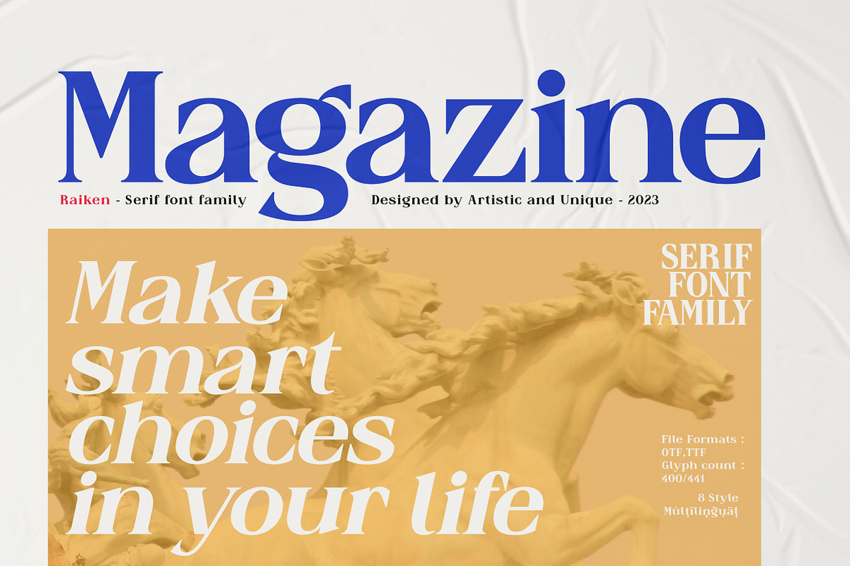Raiken - Serif font family, a Serif Font by Artistic & Unique (Photo 12 of 14)
