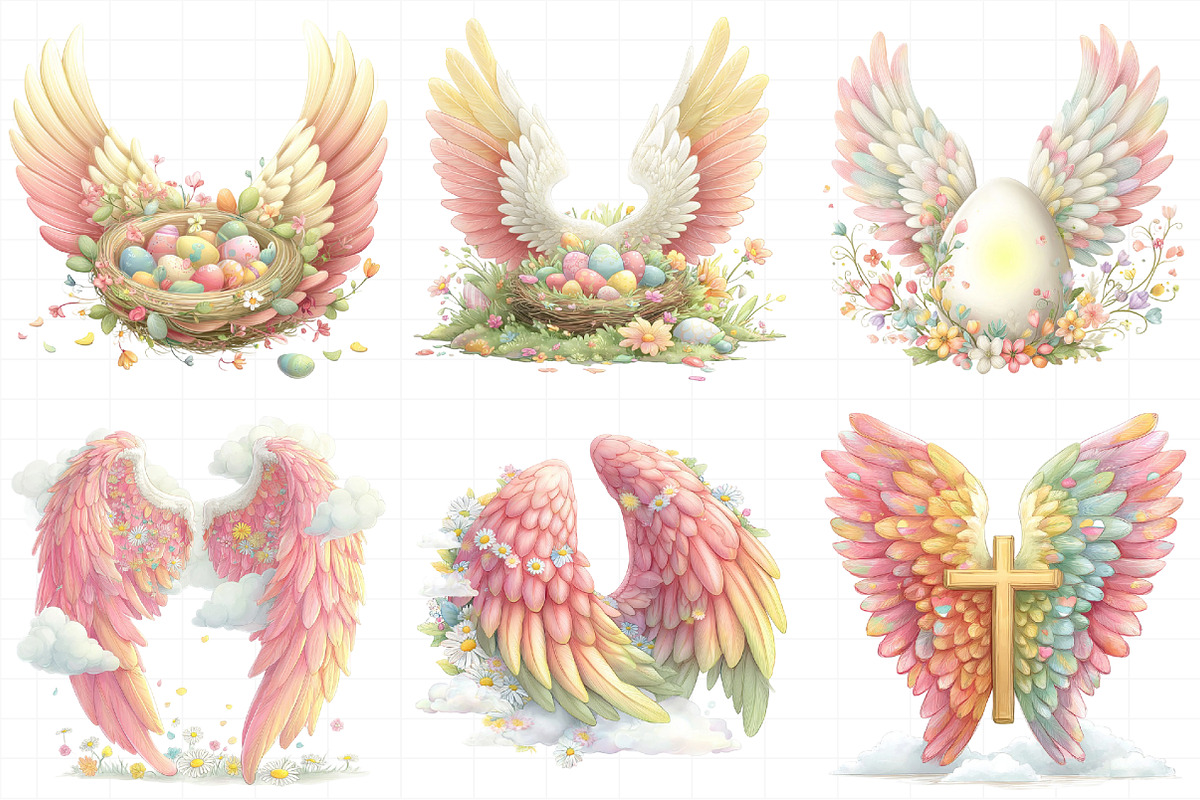 Whimsical Easter Heaven Angel Wings, an Illustration by Daily.Designs (Photo 5 of 8)