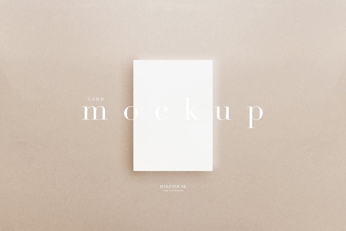 Beige 5x7 Card Mockup Bundle, a Graphic by HALFTOUNE (Photo 4 of 7)