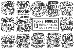 Funny Toddler SVG Bundle, a Seasonal Illustration by OK Design