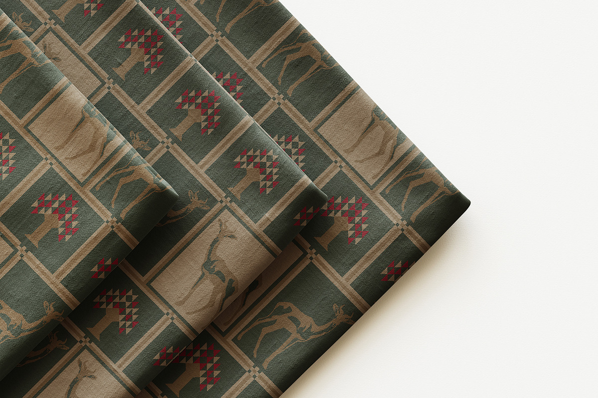 Vintage Deer Geometric Pattern, a Pattern Graphic by StudioGlouna (Photo 5 of 9)