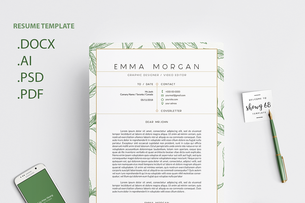 Leafs Resume / CV Template M, a Resume Template by Showy68 Template (Photo 3 of 4)