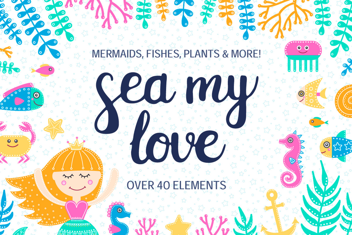 Sea My Love. Clip Art Set., an Illustration by Fairy dreams (Photo 1 of 9)
