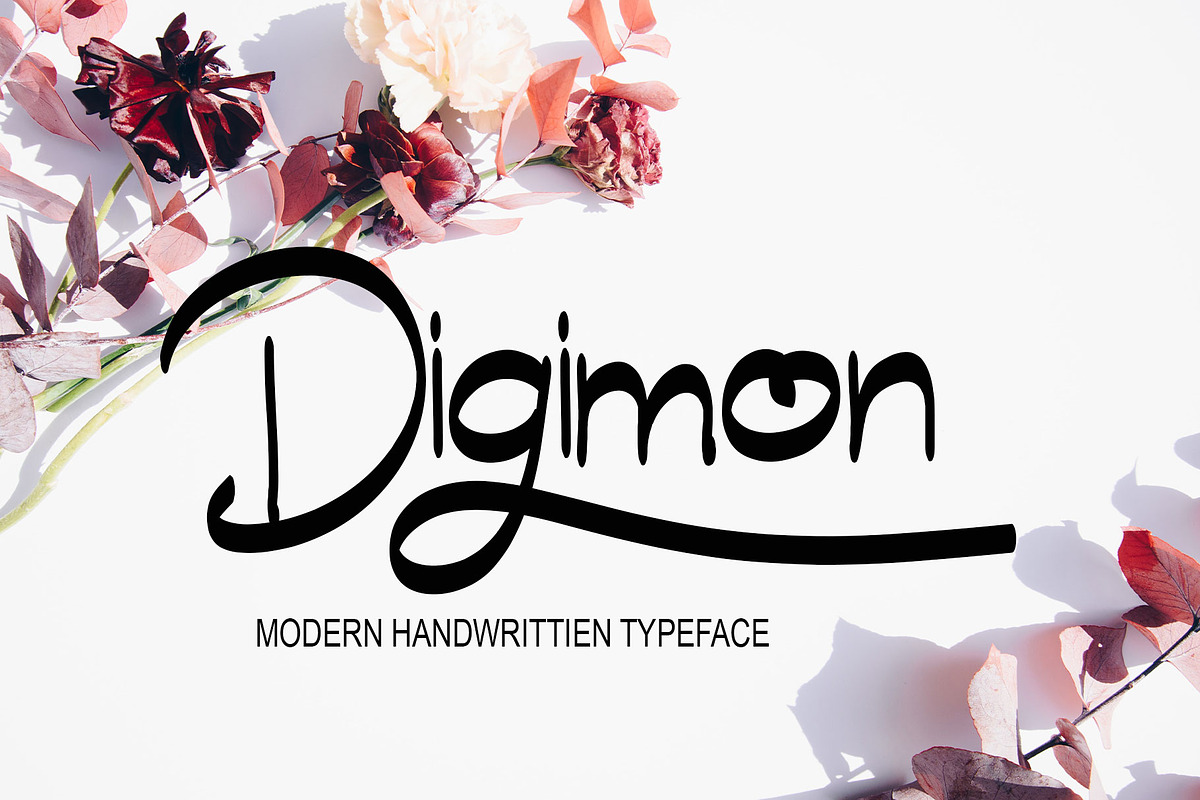 Digimon, a Script Font by Canden Meutuah (Photo 1 of 7)