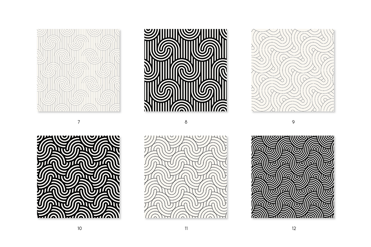 Interwoven Seamless Patterns, a Pattern Graphic by Curly_Pat (Photo 4 of 11)