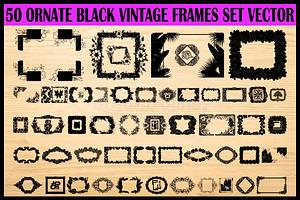 Ornate Vintage Black Frame Vector Se, an Illustration by BIPLOB EXPERT