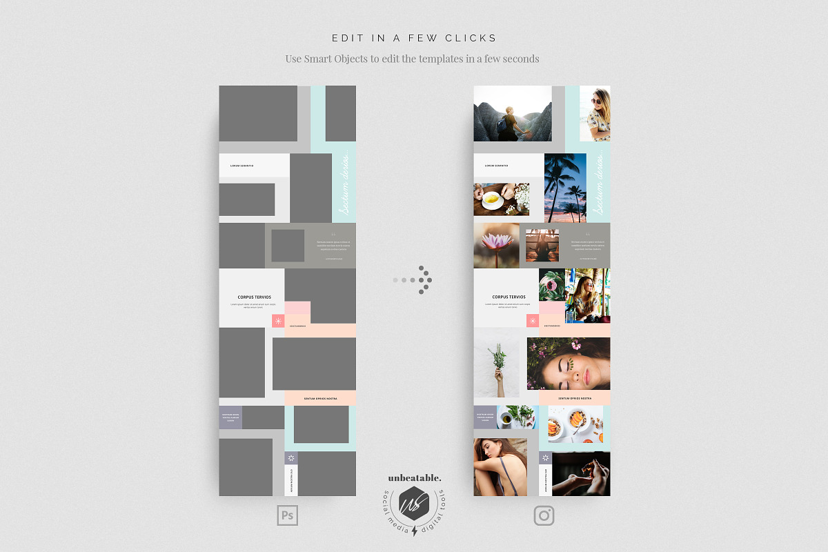 Instagram Post Layouts Bundle, a Social Media Template by The Iconic (Photo 3 of 15)