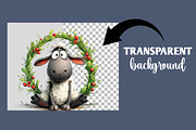 Funny Christmas Sheep Clipart, an Illustration by Designworld (Thumbnail 2 of 6)