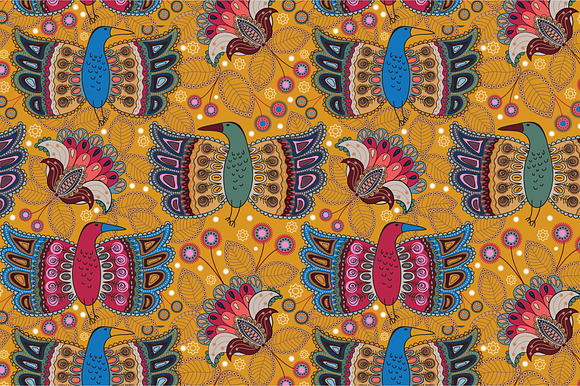 Seamless Pattern With Birds