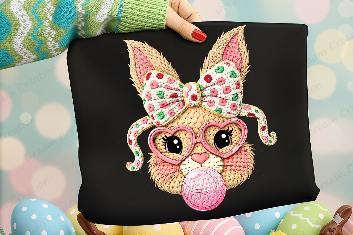 Yarn Crochet Easter Bunny, Coquette, an Illustration by Dream Creation (Photo 2 of 5)