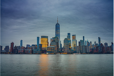 View on Manhattan at dusk, an Architecture Photo by sborisov