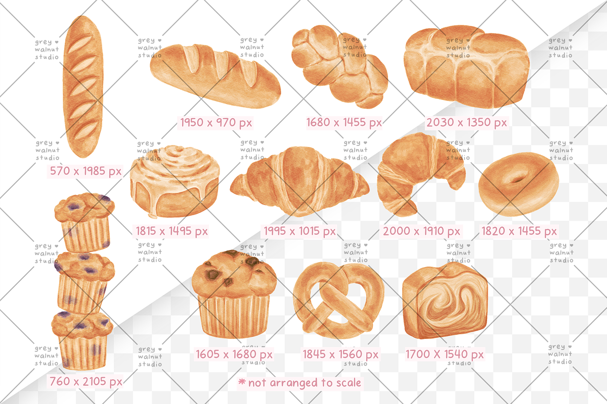 Bakery Clipart, a Food Illustration by greywalnutstudio (Photo 2 of 3)