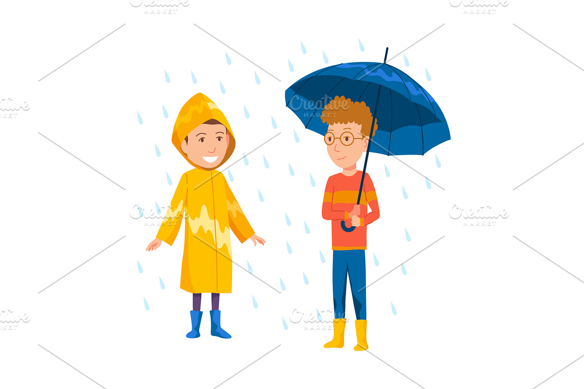 Cheerful children play joyfully in, a Person Illustration by the8monkey