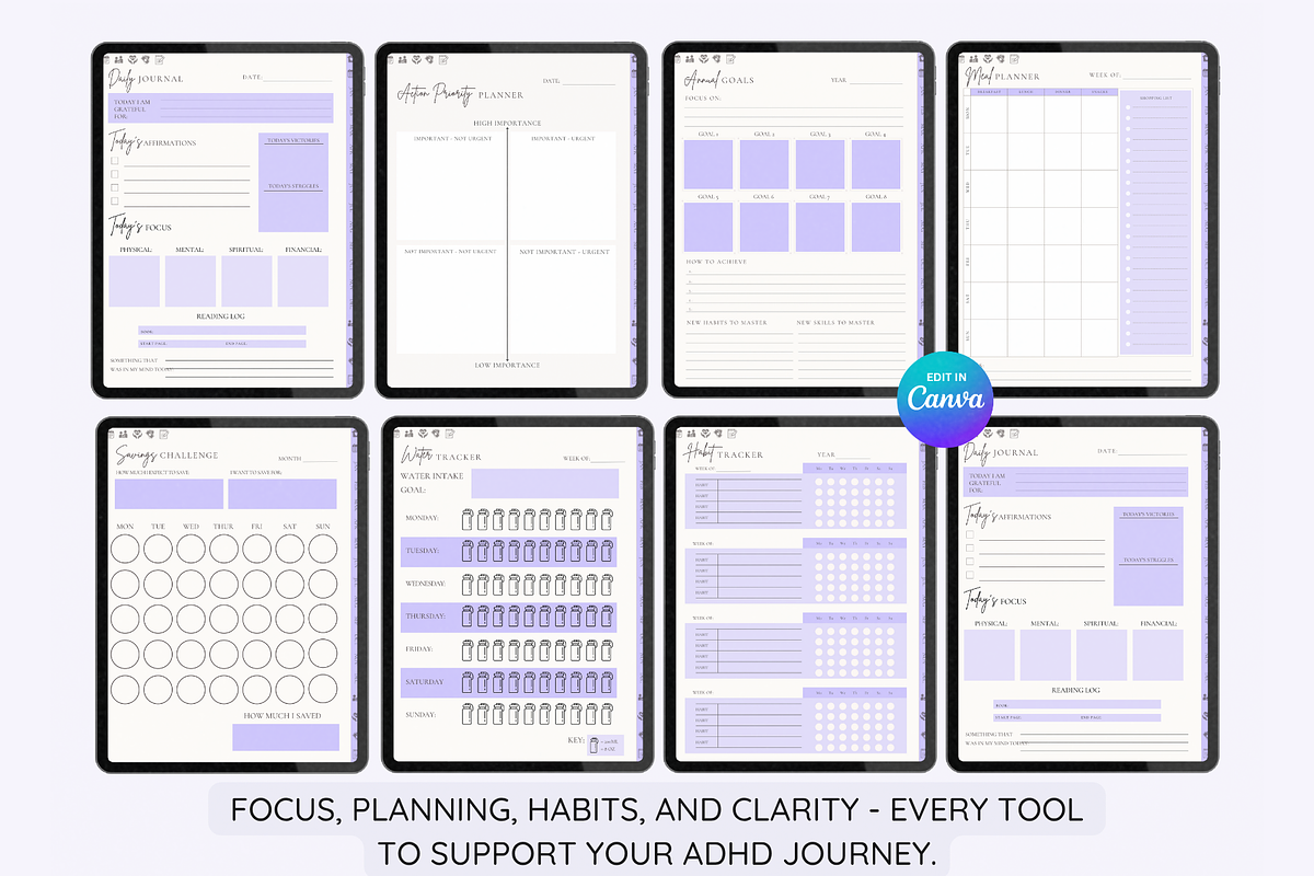 ADHD Digital Planner Daily Organizer preview 6