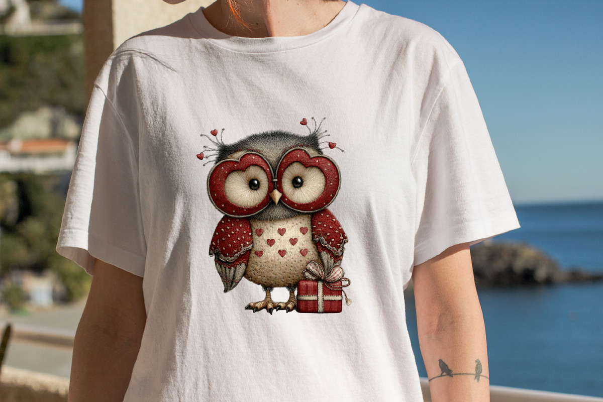 Whimsical Valentines Owls Clipart B, an Illustration by SVGArt (Photo 5 of 8)