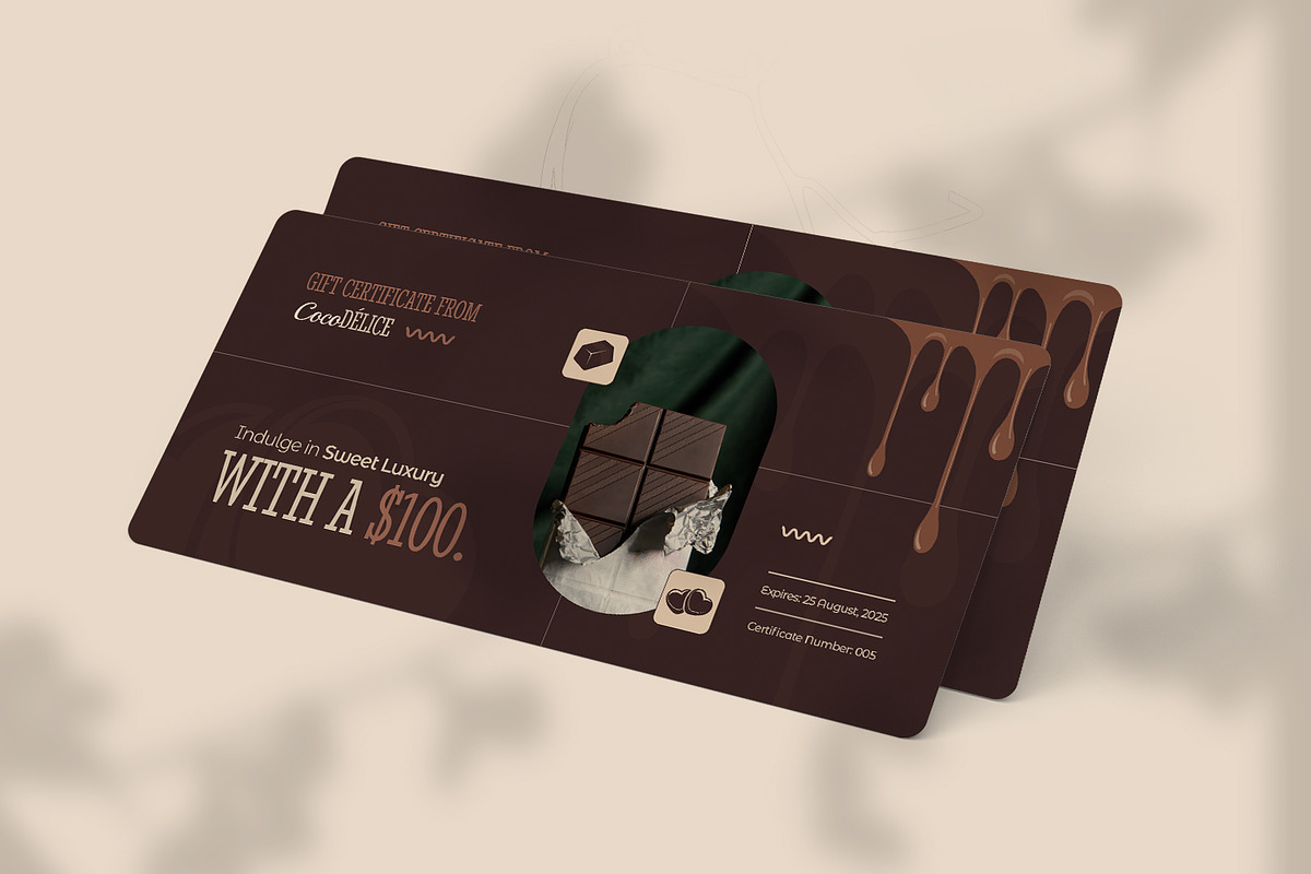 Luxury Chocolate - Gift Certificate, a Card Template by VUNIRA (Photo 2 of 3)