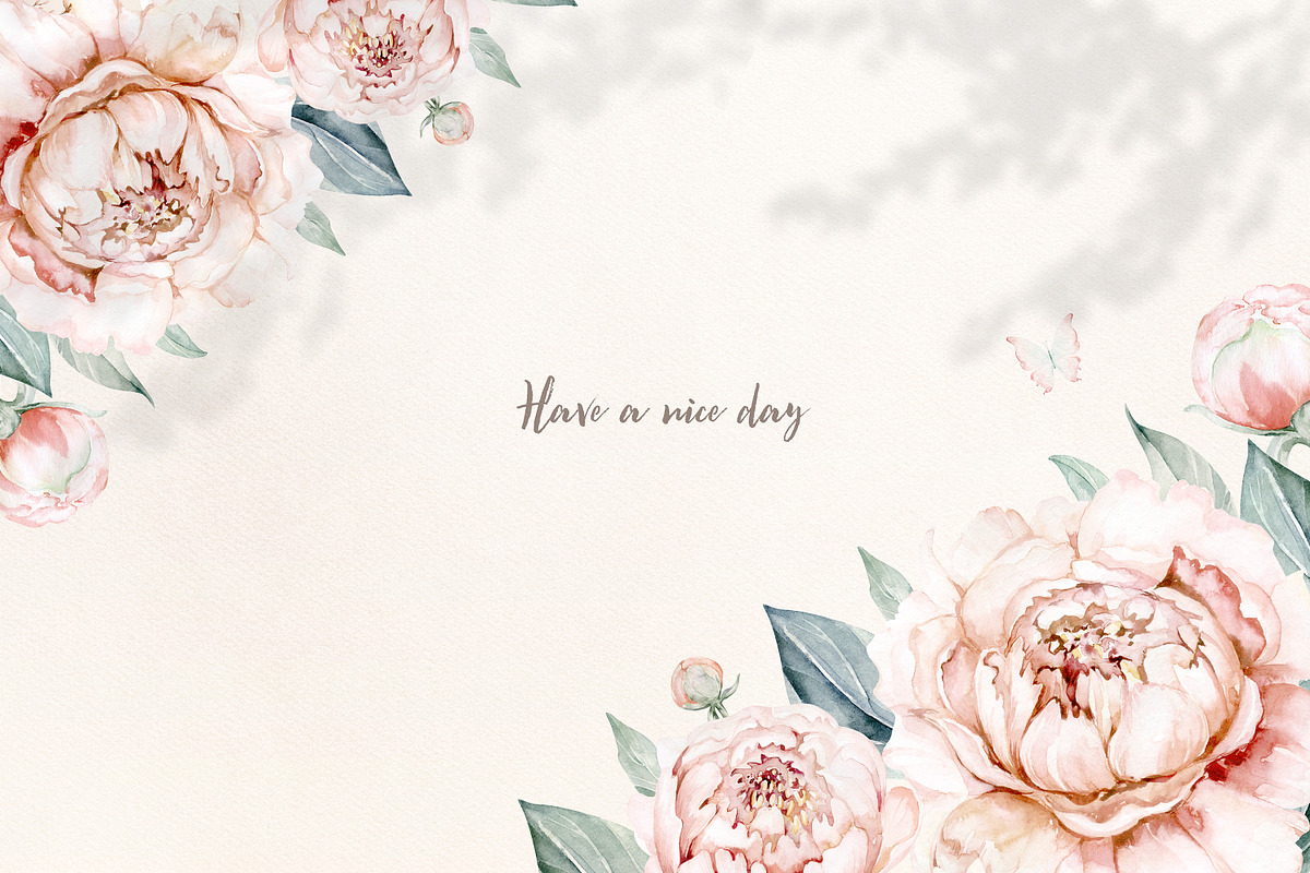 Watercolor peonies and butterflies, an Animal Illustration by Peace ART (Photo 14 of 14)