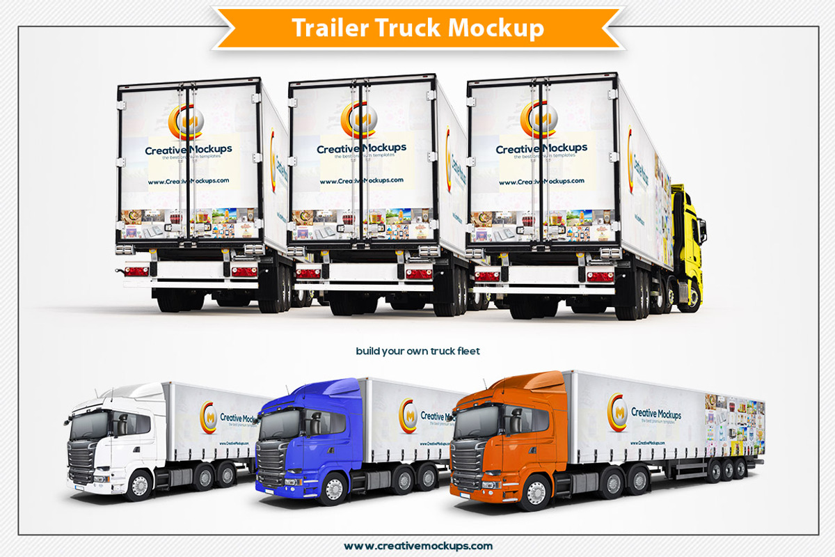 Trailer Truck Mockup PSD, an Advertising Mockup by Plus Media (Photo 5 of 5)