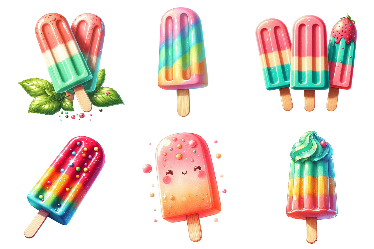 Summer Popsicle Ice Cream Clipart., a Graphic by CitraGraphics (Photo 3 of 3)
