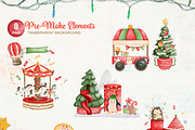 Watercolor Christmas Wonderland Set, an Animal Illustration by Apixsala (Thumbnail 3 of 6)