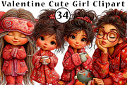Valentine Cute Girl Clipart Png, an Illustration by CreationArt (Thumbnail 1 of 5)