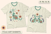 Folk Art Rabbits | 100% hand drawn, an Animal Illustration by Irina Ostapenko (Thumbnail 6 of 7)