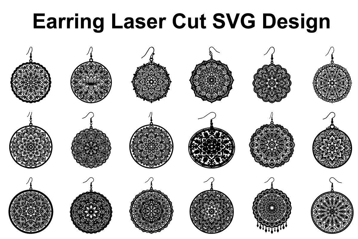 Mandala Earring SVG Bundle, an Object Graphic by musafir_fashion (Photo 1 of 10)