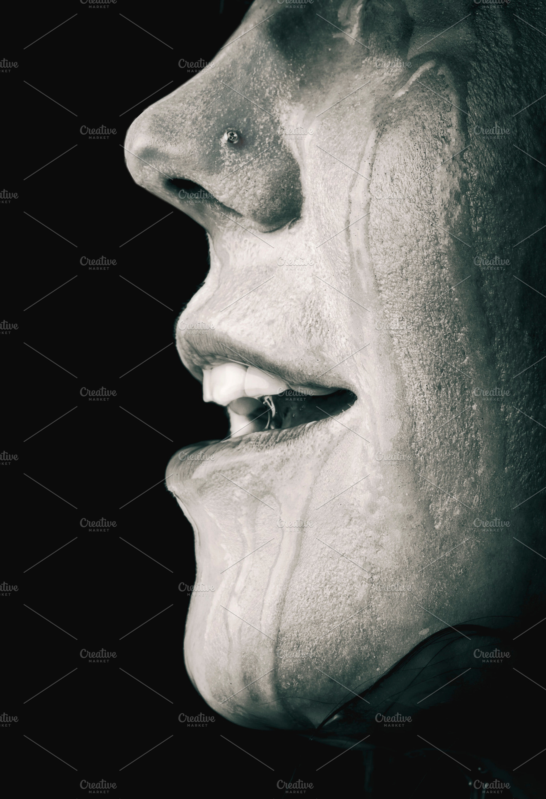 Water Pouring Down Woman's Face