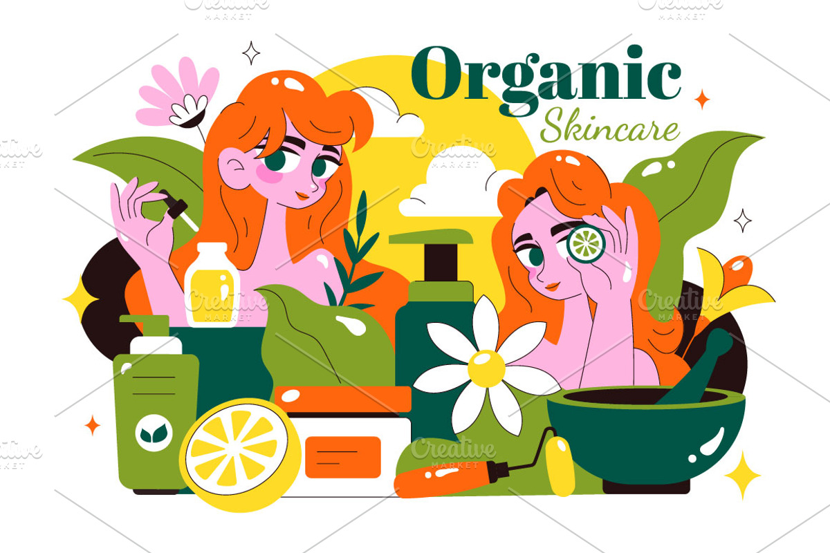 10 Organic Skin Care Illustration, a Person Illustration by denayunebgt (Photo 4 of 4)