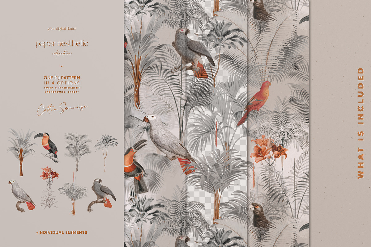 Tropical Birds Luxury Pattern, a Pattern Graphic by paper aesthetic (Photo 4 of 7)